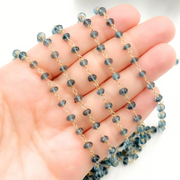 London Blue Topaz Gold Plated 925 Sterling Silver Wire Chain